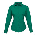 Emerald - Front - Premier Womens-Ladies Long-Sleeved Shirt
