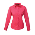 Hot Pink - Front - Premier Womens-Ladies Long-Sleeved Shirt