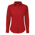 Red - Front - Premier Womens-Ladies Long-Sleeved Shirt