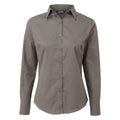 Dark Grey - Front - Premier Womens-Ladies Long-Sleeved Shirt