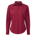 Burgundy - Back - Premier Womens-Ladies Long-Sleeved Shirt