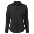 Black - Front - Premier Womens-Ladies Long-Sleeved Shirt