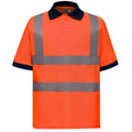 Orange - Front - Yoko Unisex Adult Hi-Vis Polo Shirt