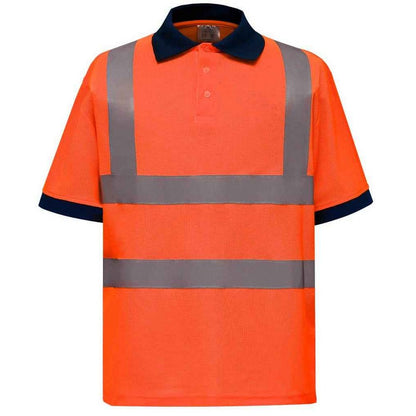 Orange - Front - Yoko Unisex Adult Hi-Vis Polo Shirt