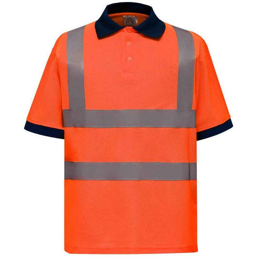 Orange - Front - Yoko Unisex Adult Hi-Vis Polo Shirt