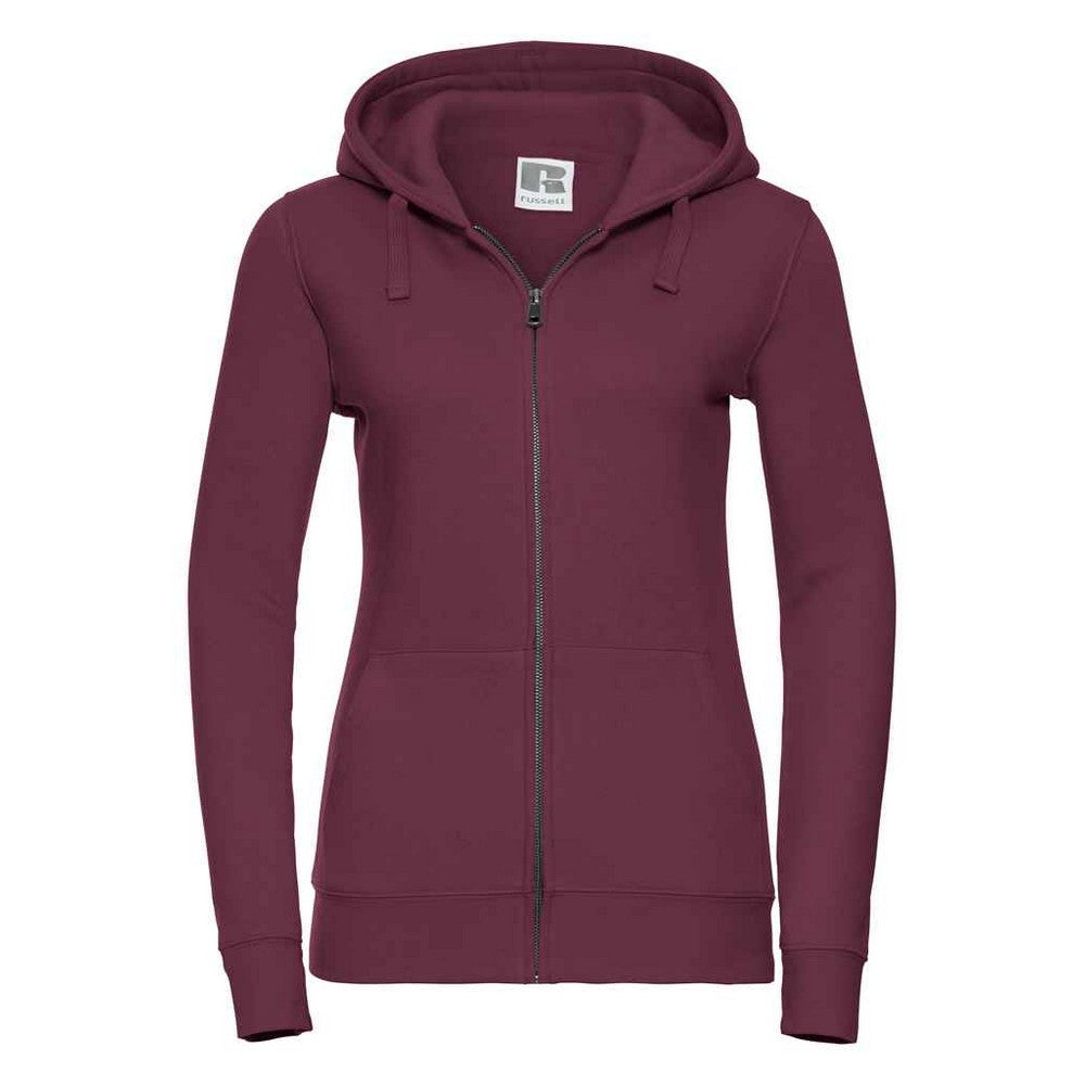 Burgundy - Front - Russell Womens-Ladies Authentic Full Zip Hoodie