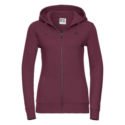 Burgundy - Front - Russell Womens-Ladies Authentic Full Zip Hoodie
