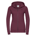 Burgundy - Front - Russell Womens-Ladies Authentic Full Zip Hoodie