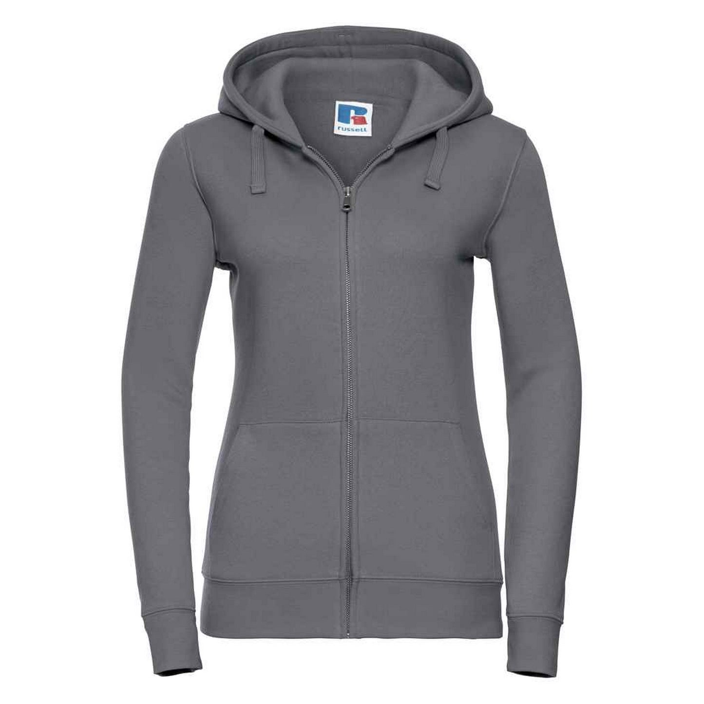 Convoy Grey - Front - Russell Womens-Ladies Authentic Full Zip Hoodie