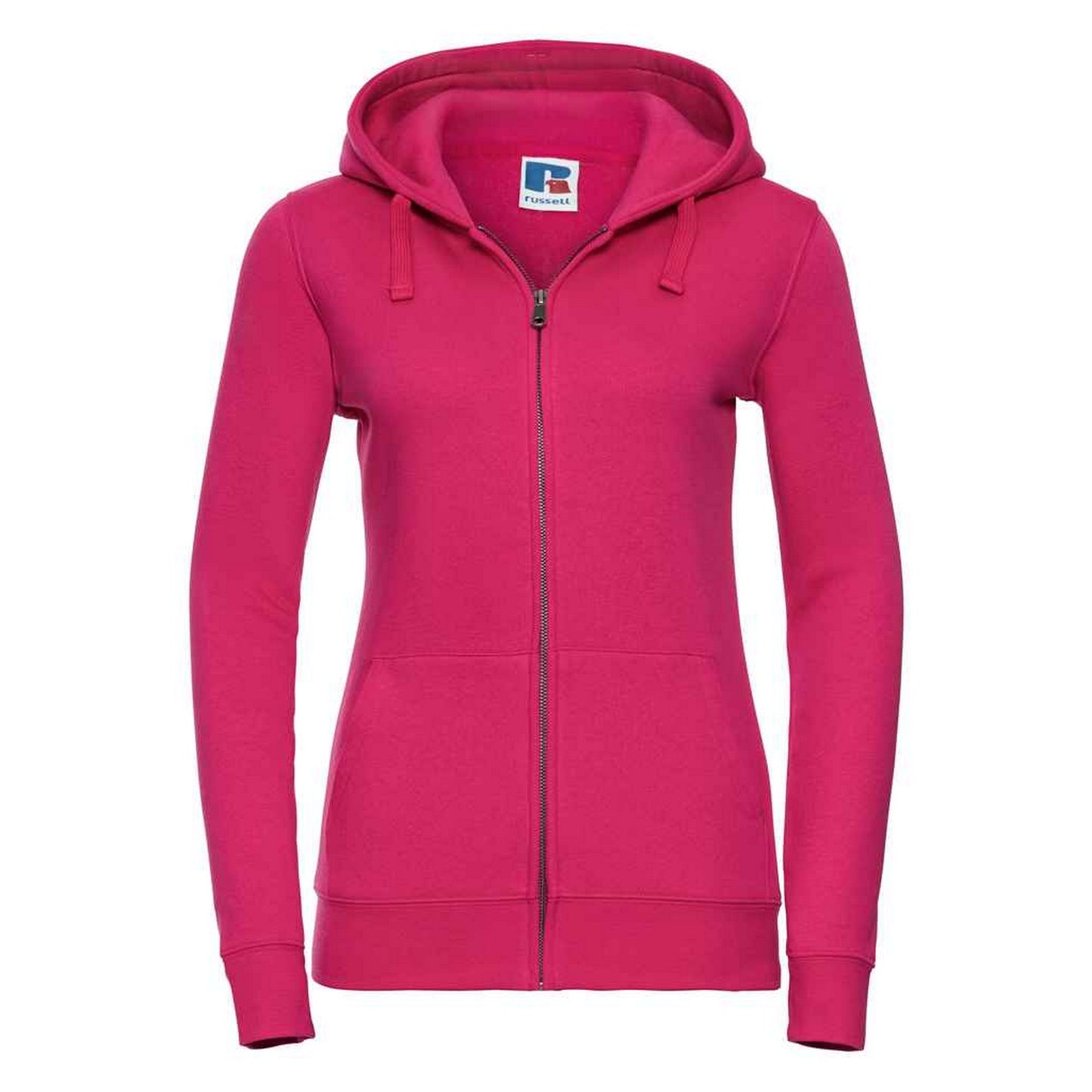 Fuchsia - Front - Russell Womens-Ladies Authentic Full Zip Hoodie