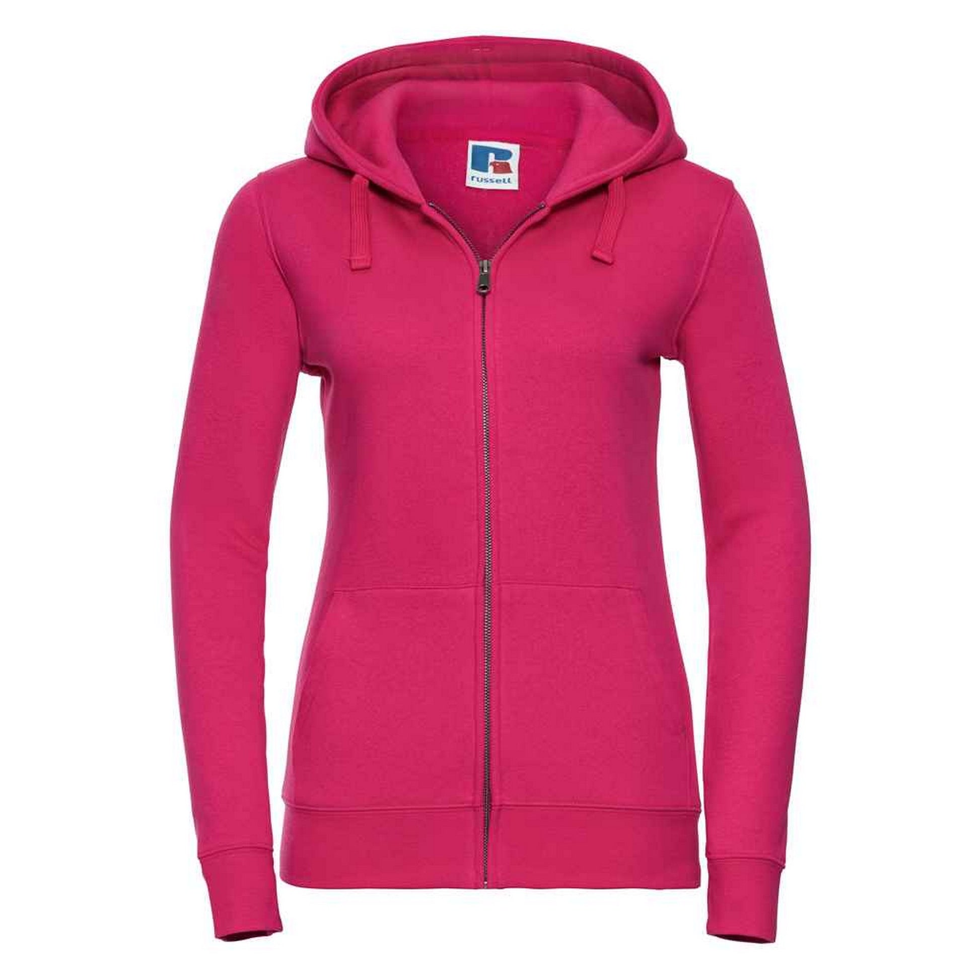 Fuchsia - Front - Russell Womens-Ladies Authentic Full Zip Hoodie