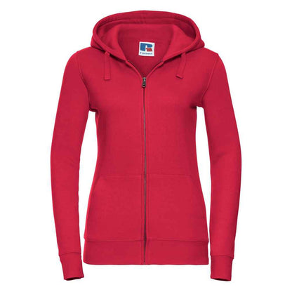 Classic Red - Front - Russell Womens-Ladies Authentic Full Zip Hoodie