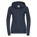 French Navy - Front - Russell Womens-Ladies Authentic Full Zip Hoodie