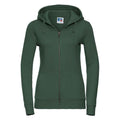 Bottle Green - Front - Russell Womens-Ladies Authentic Full Zip Hoodie