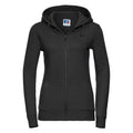 Black - Front - Russell Womens-Ladies Authentic Full Zip Hoodie