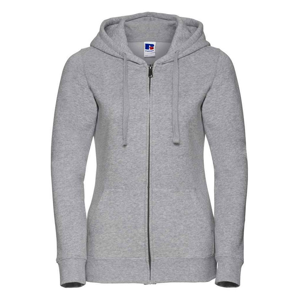 Light Oxford Grey - Front - Russell Womens-Ladies Authentic Full Zip Hoodie