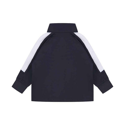 Navy-White - Back - Larkwood Baby Tracksuit Top