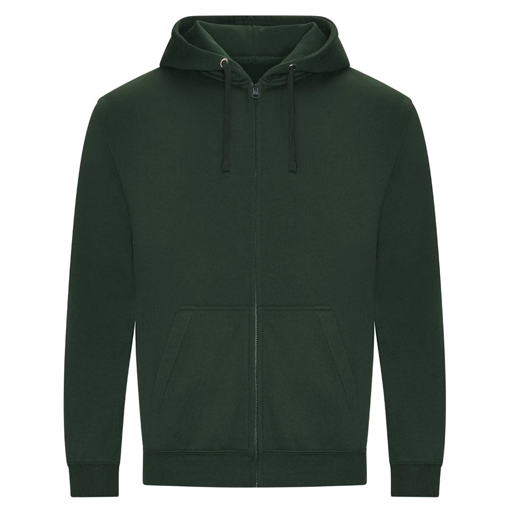 Bottle Green - Front - PRO RTX Mens Pro Full Zip Hoodie
