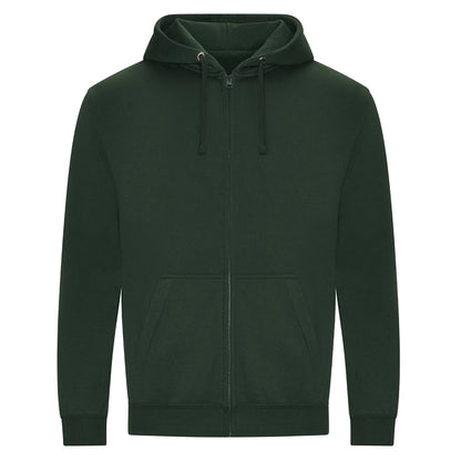 Bottle Green - Front - PRO RTX Mens Pro Full Zip Hoodie