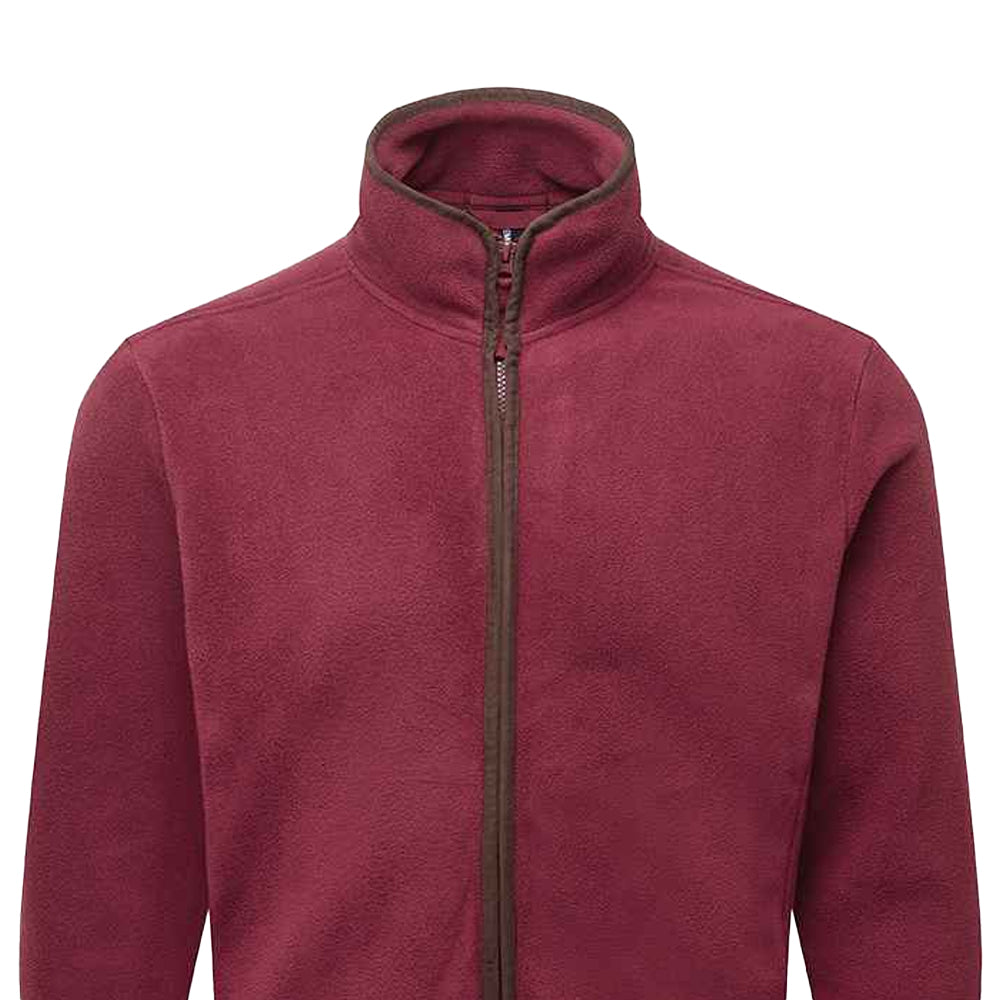Burgundy-Brown - Back - Premier Mens Artisan Fleece Jacket