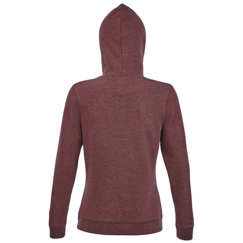 Oxblood Heather - Back - SOLS Womens-Ladies Spencer Hooded Sweatshirt
