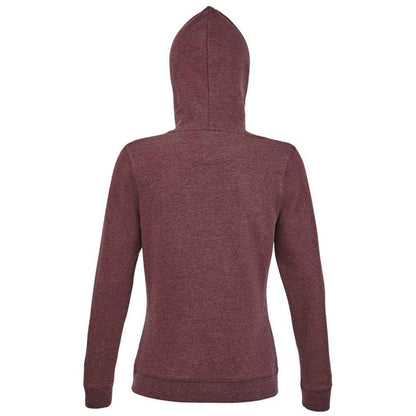 Oxblood Heather - Back - SOLS Womens-Ladies Spencer Hooded Sweatshirt