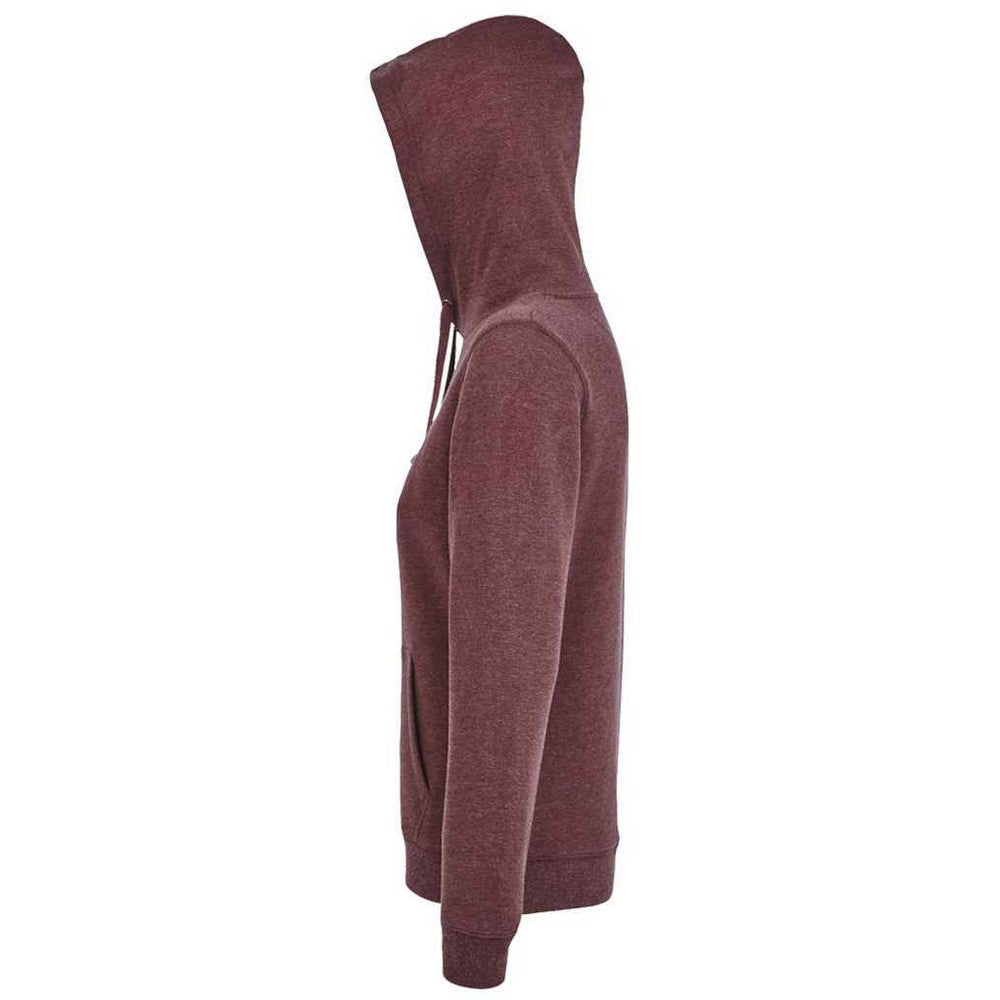 Oxblood Heather - Side - SOLS Womens-Ladies Spencer Hooded Sweatshirt