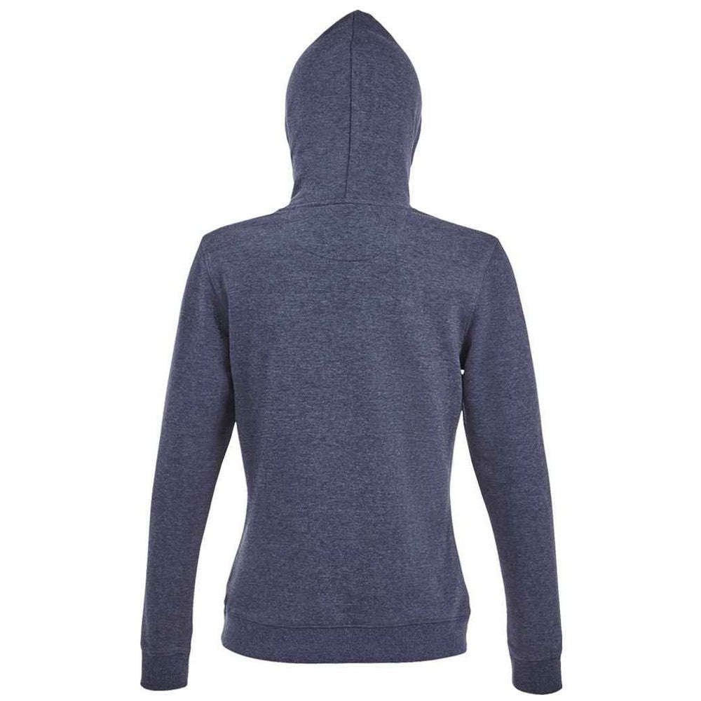 Denim Heather - Back - SOLS Womens-Ladies Spencer Hooded Sweatshirt