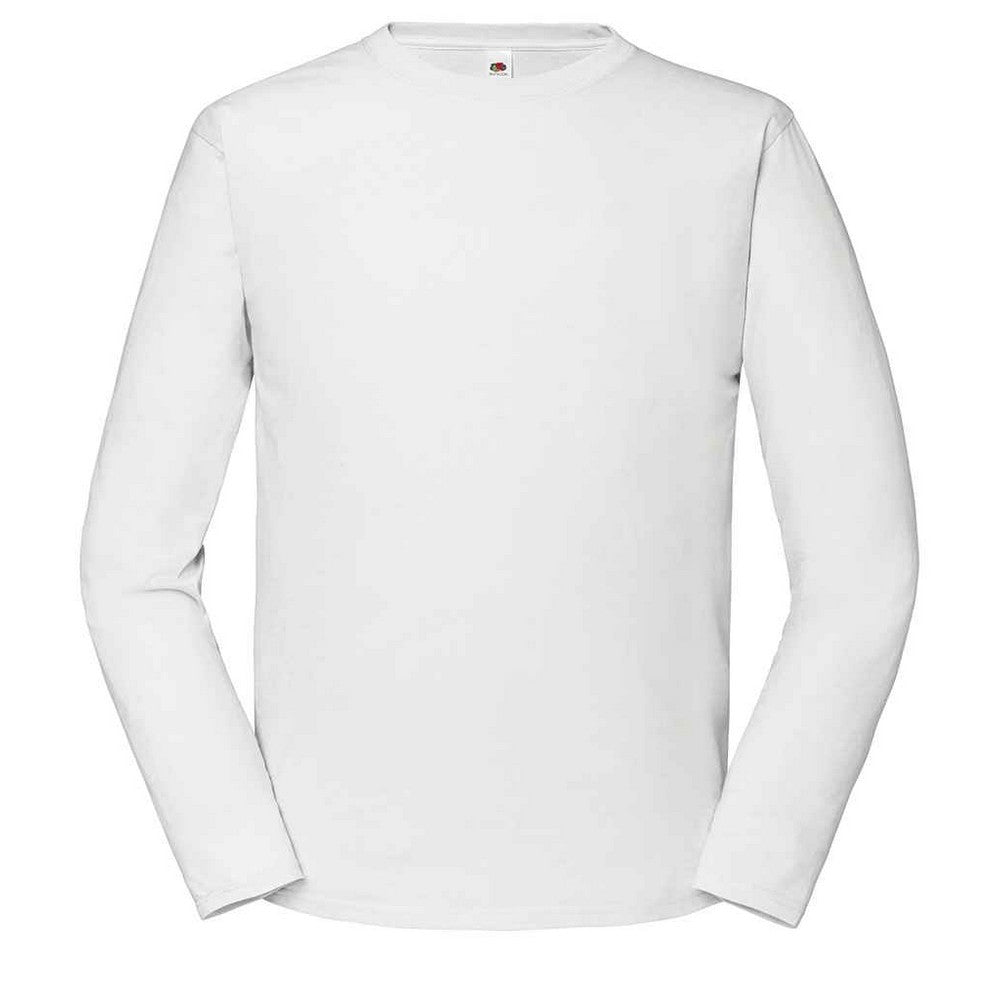 White - Front - Fruit of the Loom Unisex Adult Iconic 195 Premium Long-Sleeved T-Shirt