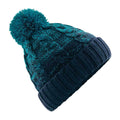 Teal-French Navy - Front - Beechfield Unisex Adult Ombre Pom Pom Beanie