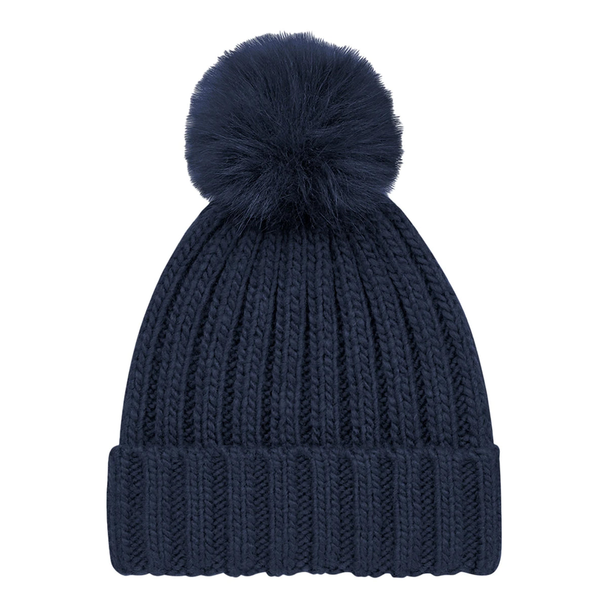 Navy - Back - Beechfield Unisex Adult Verbier Pom Pom Beanie