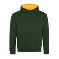 Forest Green-Gold - Front - Awdis Childrens-Kids Varsity Hoodie