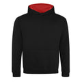 Jet Black-Fire Red - Front - Awdis Childrens-Kids Varsity Hoodie