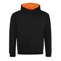 Jet Black-Orange Crush - Front - Awdis Childrens-Kids Varsity Hoodie