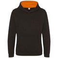 Jet Black-Orange Crush - Front - Awdis Childrens-Kids Varsity Hoodie