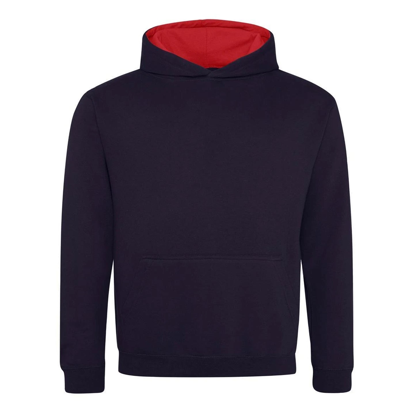 New French Navy-Fire Red - Front - Awdis Childrens-Kids Varsity Hoodie