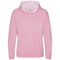 Baby Pink-Arctic White - Front - Awdis Childrens-Kids Varsity Hoodie