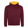 Burgundy-Gold - Front - Awdis Childrens-Kids Varsity Hoodie