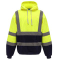 Yellow-Navy - Front - Yoko Mens Hi-Vis Hoodie