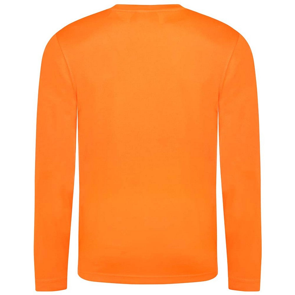 Electric Orange - Back - AWDis Cool Mens Moisture Wicking Long-Sleeved T-Shirt