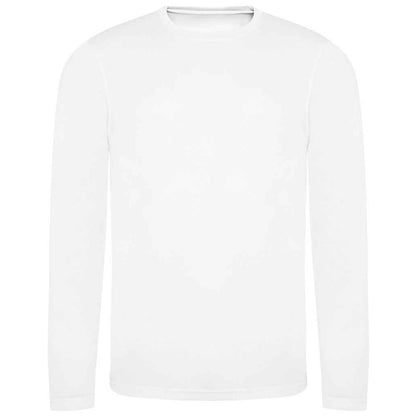Arctic White - Front - AWDis Cool Mens Moisture Wicking Long-Sleeved T-Shirt