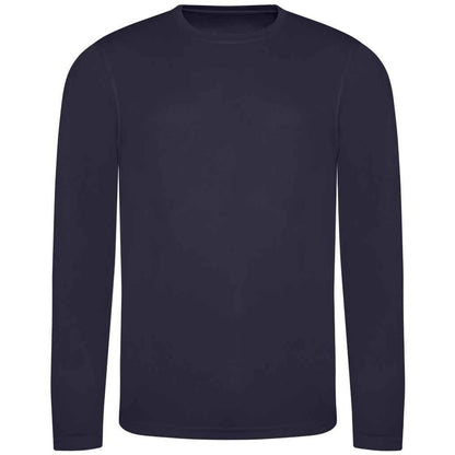 French Navy - Front - AWDis Cool Mens Moisture Wicking Long-Sleeved T-Shirt