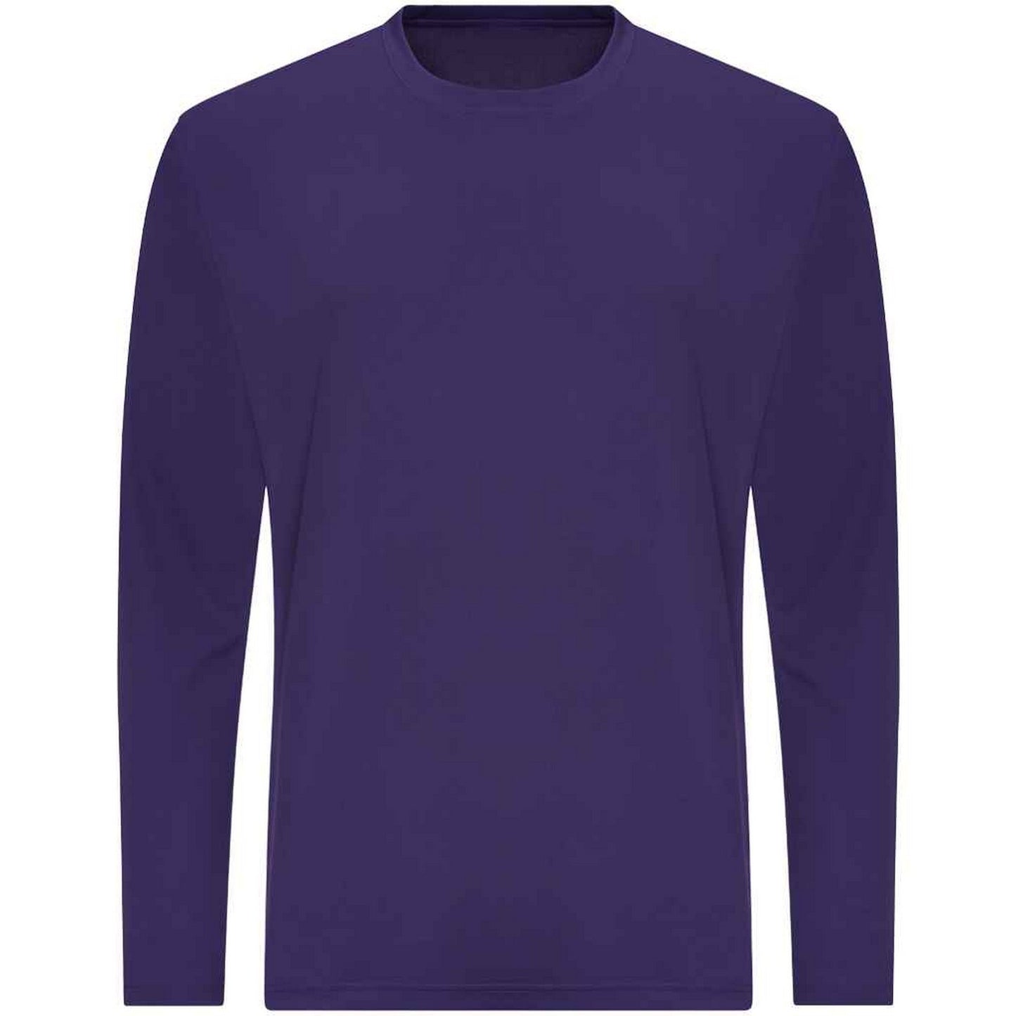 Purple - Front - AWDis Cool Mens Moisture Wicking Long-Sleeved T-Shirt