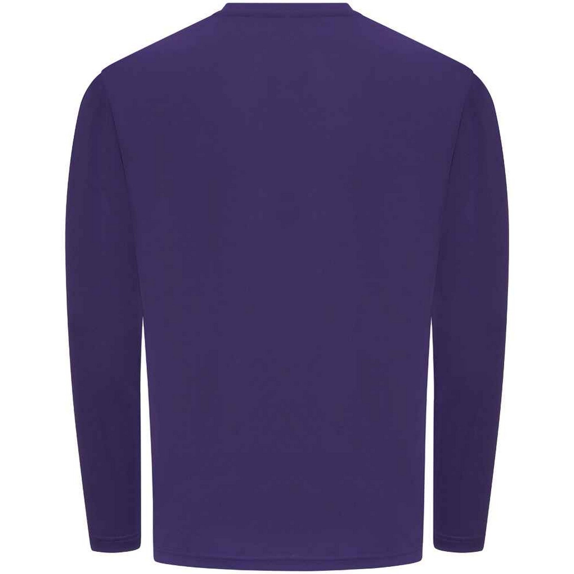 Purple - Back - AWDis Cool Mens Moisture Wicking Long-Sleeved T-Shirt