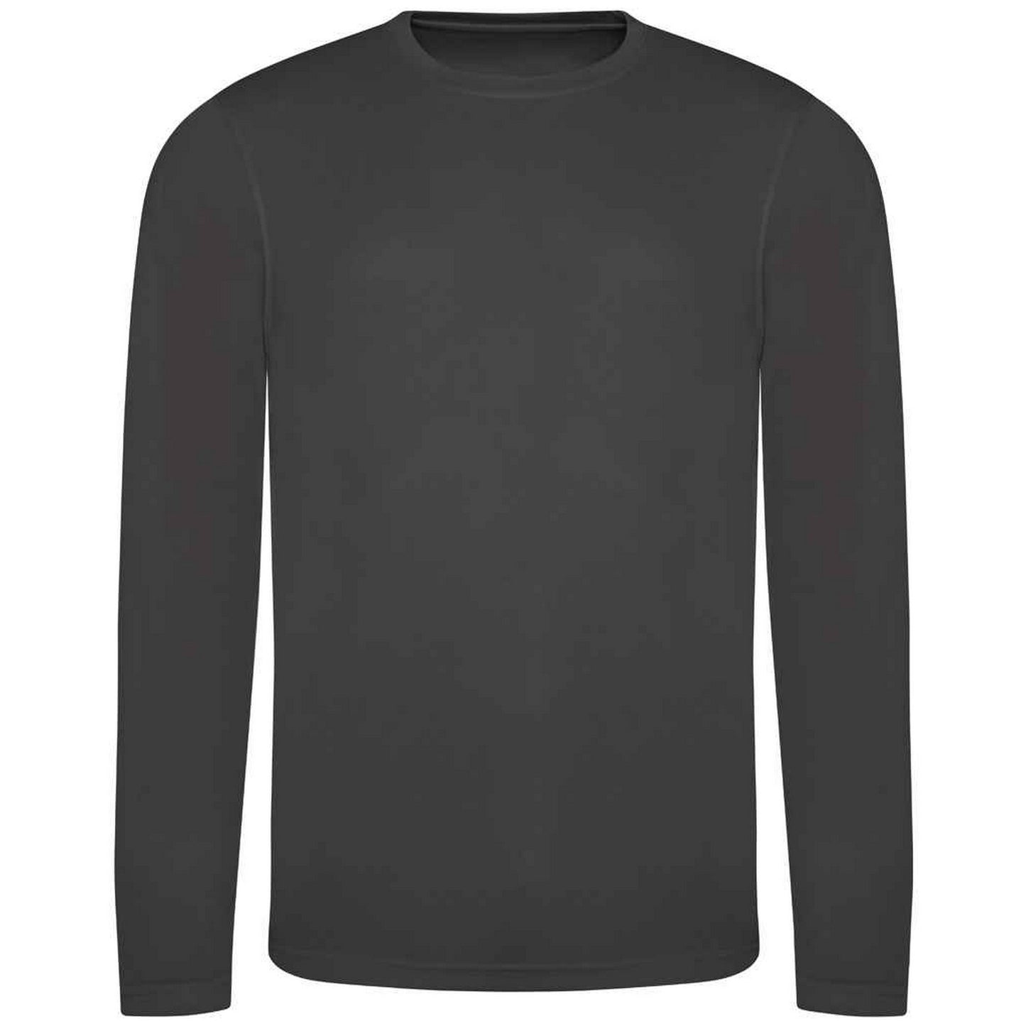 Charcoal - Front - AWDis Cool Mens Moisture Wicking Long-Sleeved T-Shirt