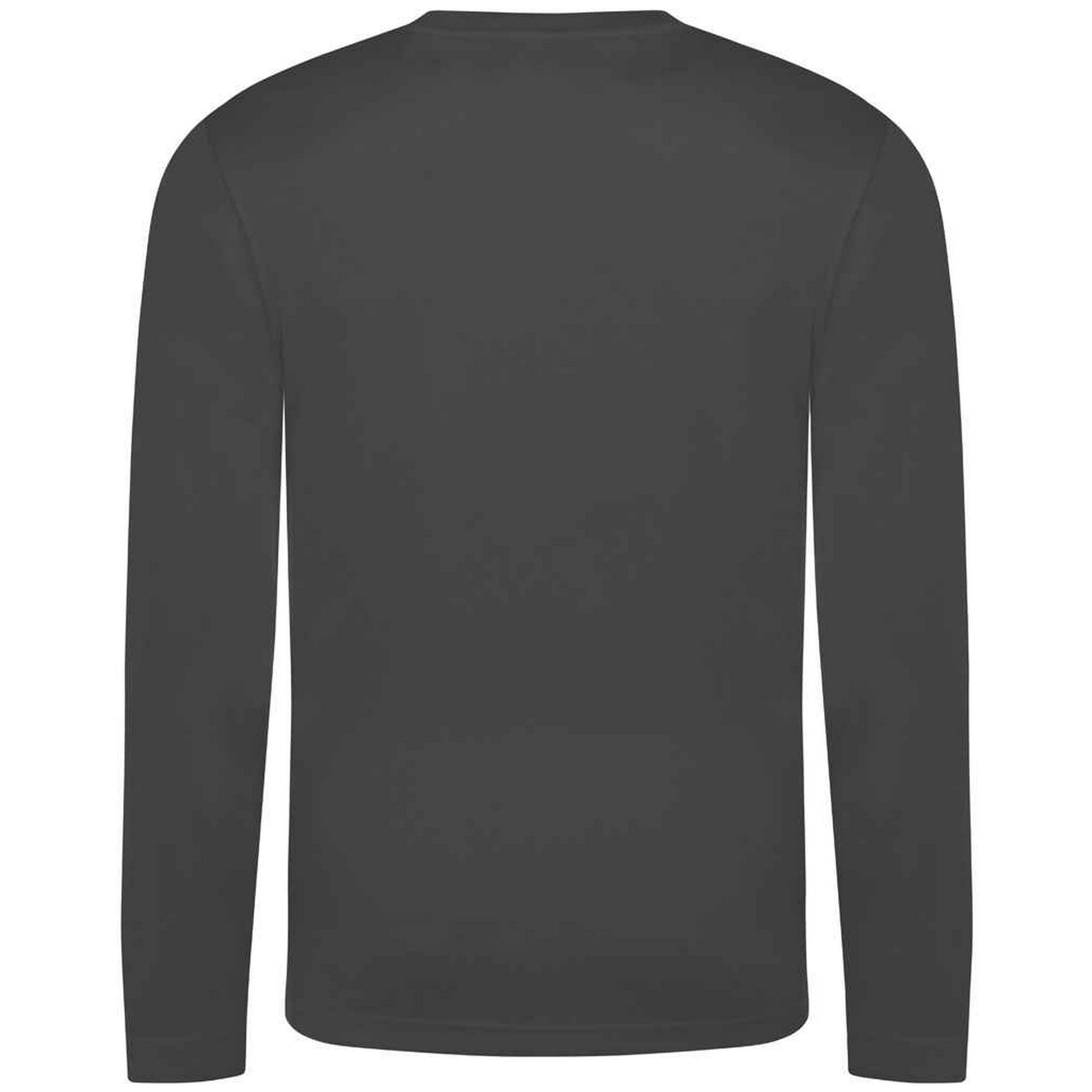 Charcoal - Back - AWDis Cool Mens Moisture Wicking Long-Sleeved T-Shirt