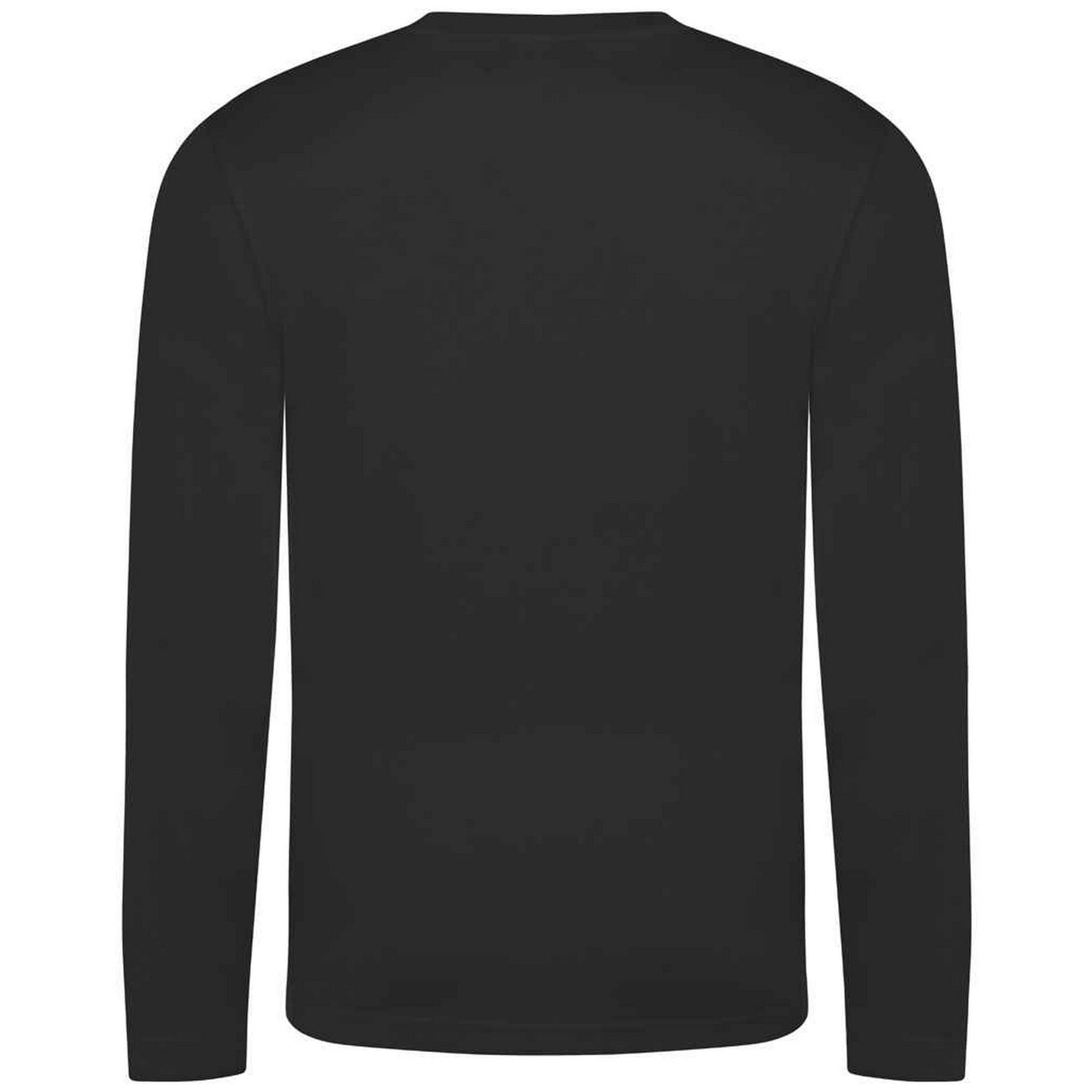 Jet Black - Back - AWDis Cool Mens Moisture Wicking Long-Sleeved T-Shirt