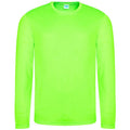 Electric Green - Front - AWDis Cool Mens Moisture Wicking Long-Sleeved T-Shirt