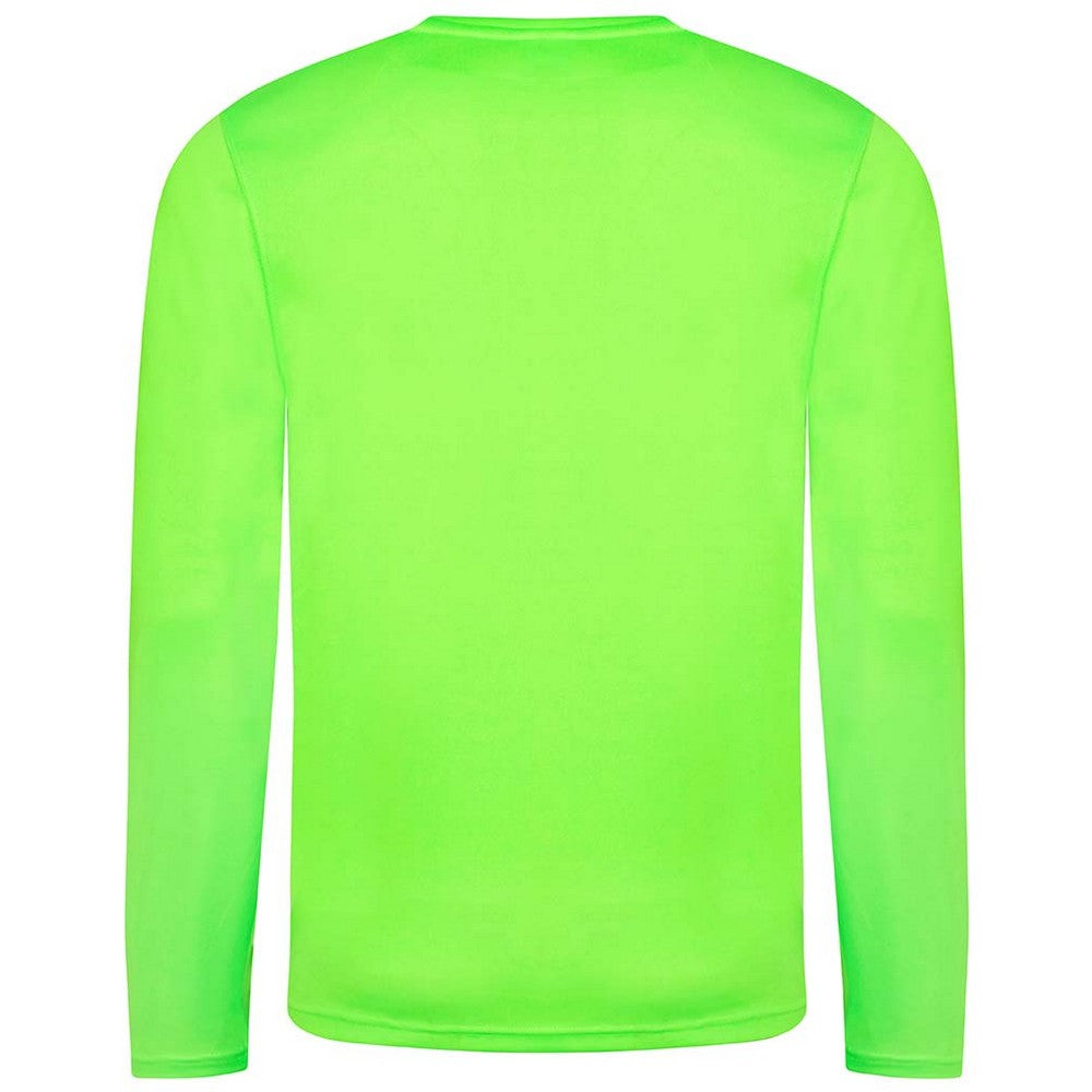 Electric Green - Back - AWDis Cool Mens Moisture Wicking Long-Sleeved T-Shirt