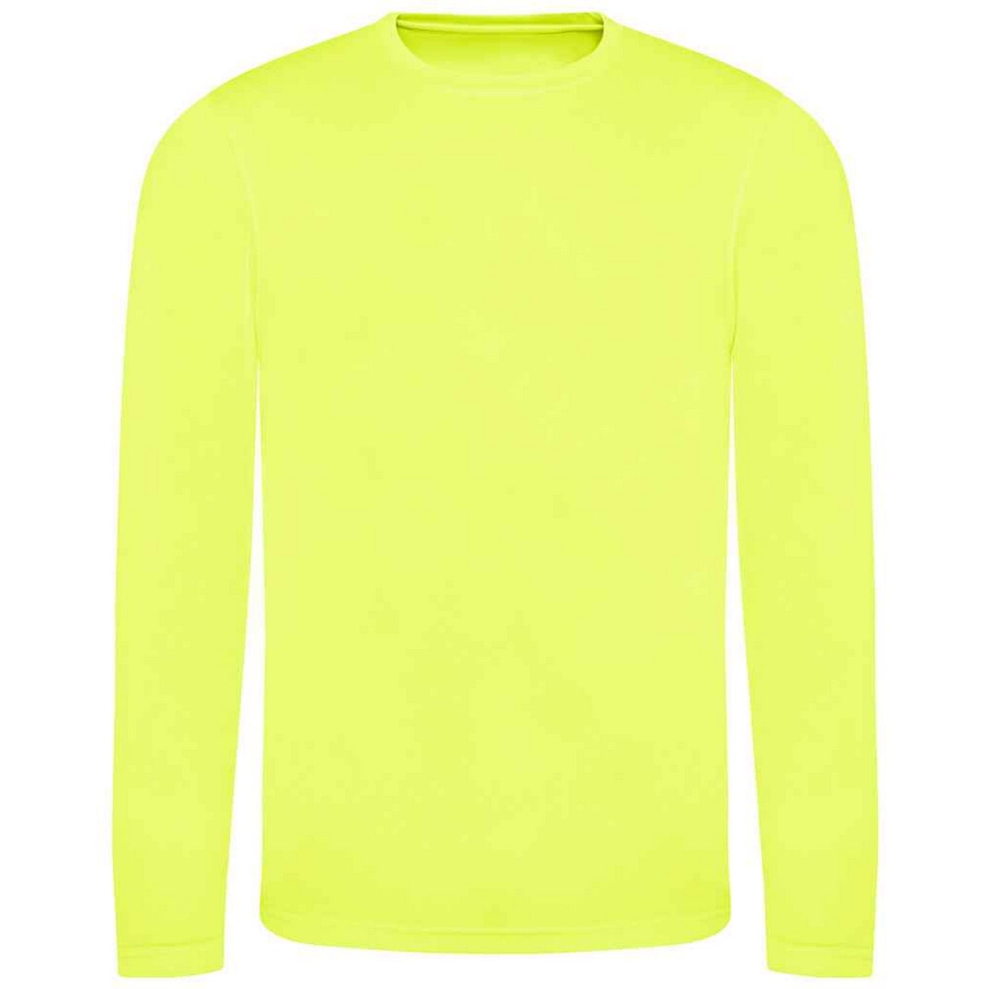 Electric Yellow - Front - AWDis Cool Mens Moisture Wicking Long-Sleeved T-Shirt